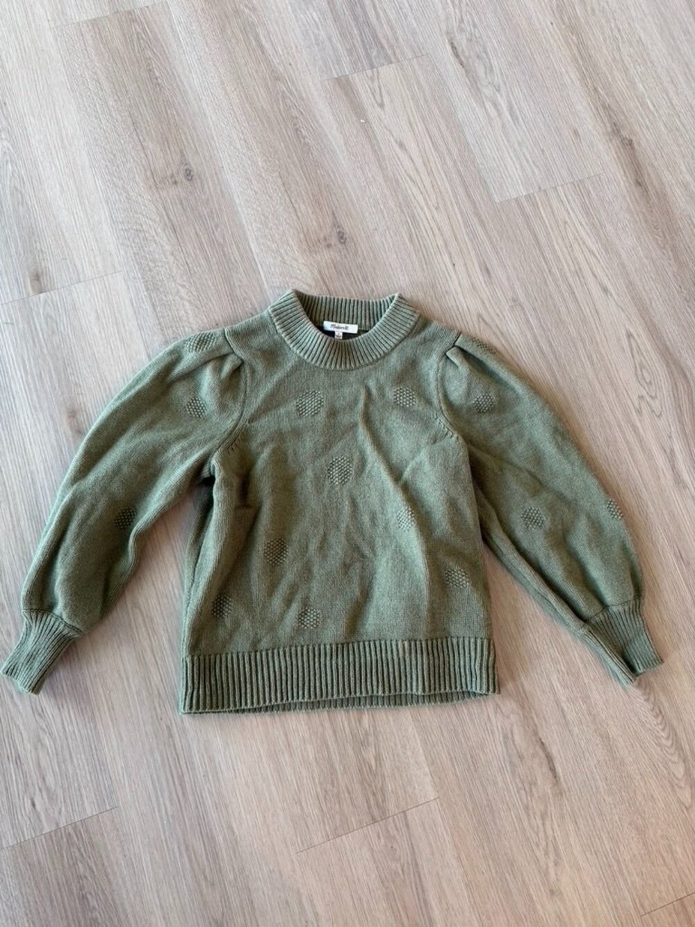 Madewell Wool Blend Northfield Mock Neck Dark Green Sweater Small